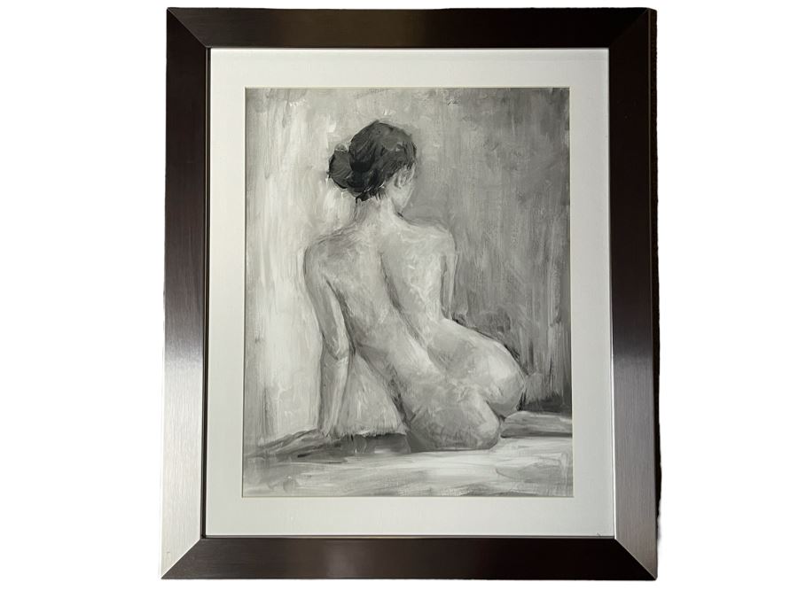 Z Gallerie Framed Figure Print In Black & White 24 X 27 Retails $129