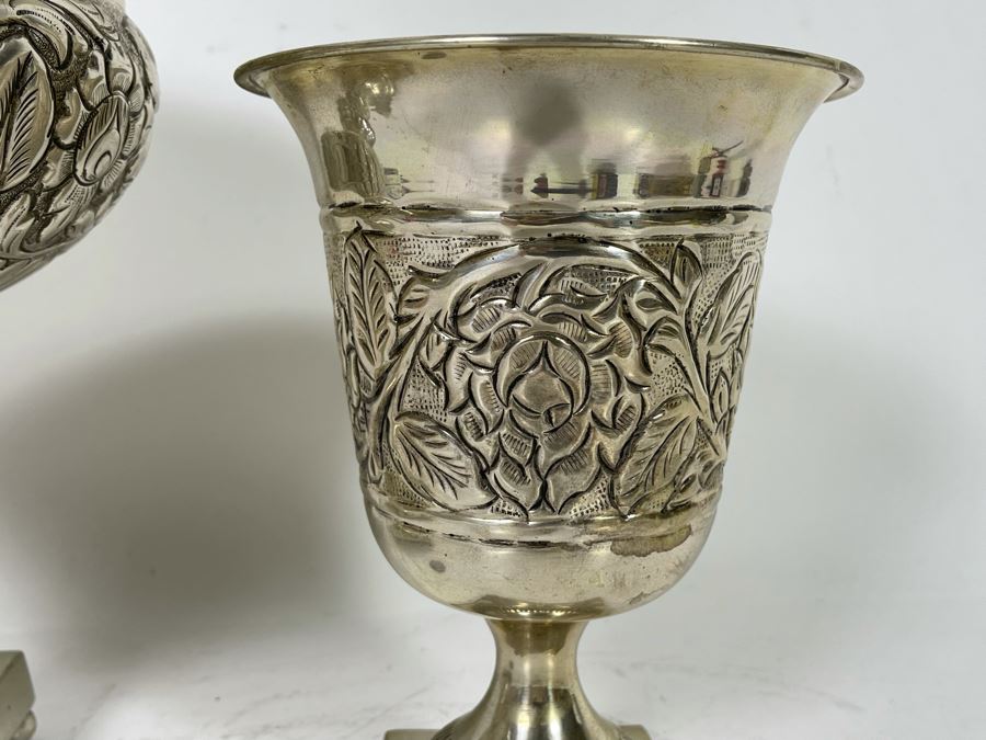 Pair Of Lacquered Footed Vases From India [Photo 5]