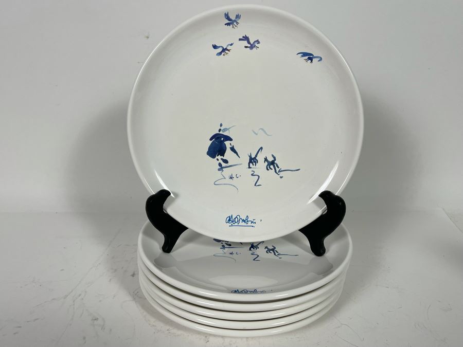Set Of Six Quimper France CPC Ceramic 8.25' Plates [Photo 2]