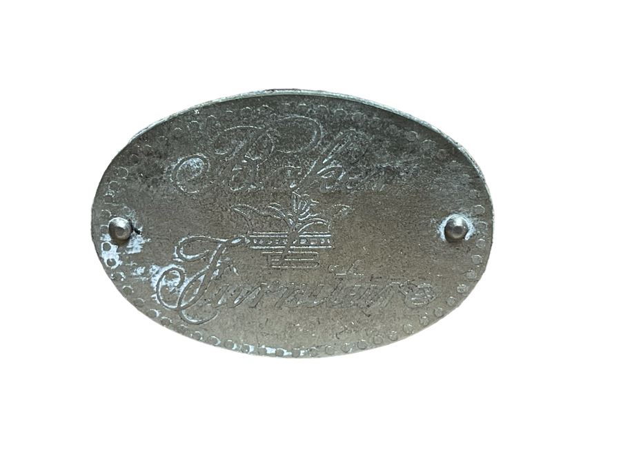 Baker Furniture 5' Round Wooden Dining Table With Drawer And Four Dining Chairs [Photo 2]