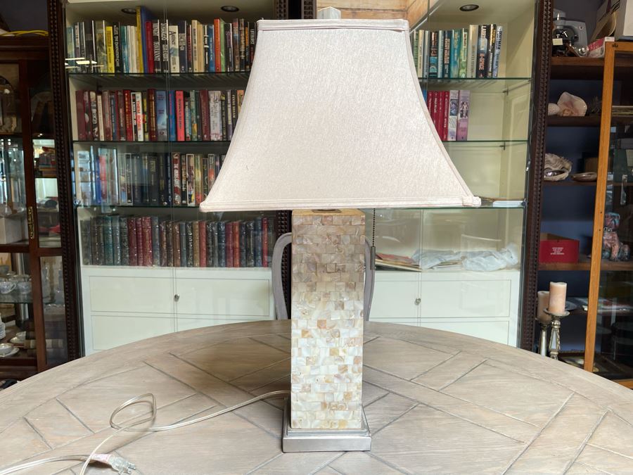 Mother Of Pearl Mosiac Table Lamp 31H