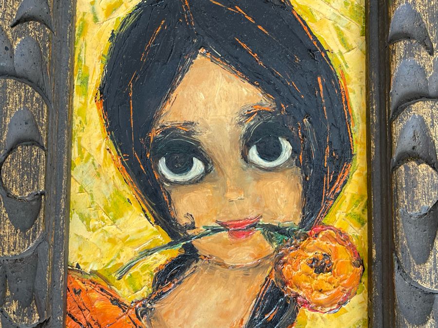 Original Kay Blaco Mid-Century Small Impressionist Painting On Board Los Angeles Artist 5 X 7, Framed 11 X 13 [Photo 6]