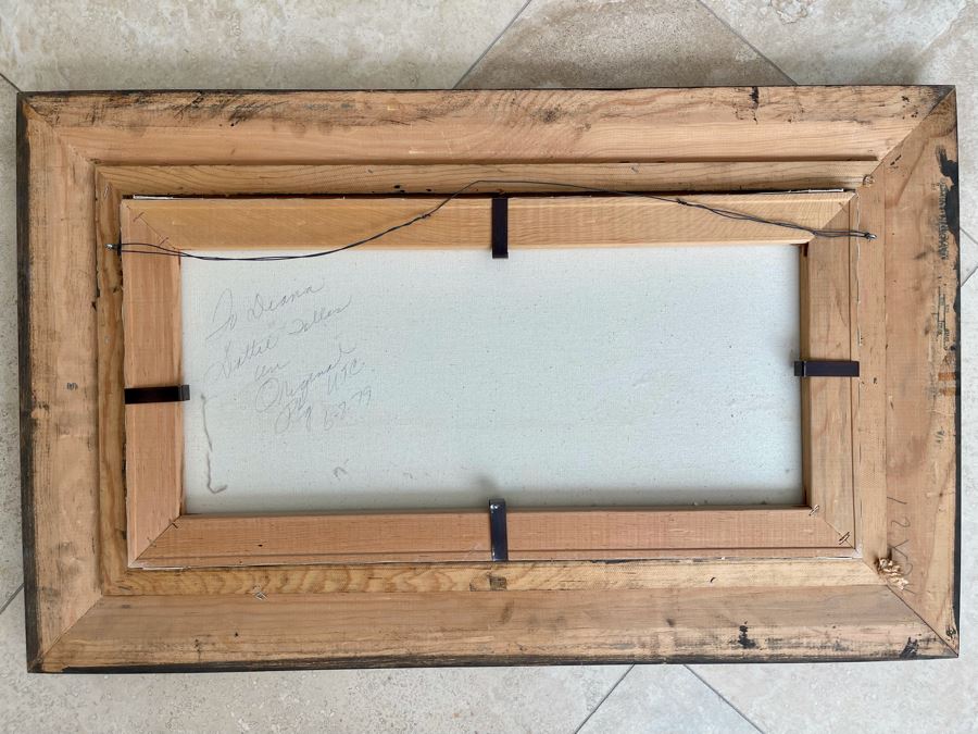 Original Vintage 1979 Seascape Ocean Painting By Dottie Telles 24 X 12, Framed 31 X 19 [Photo 10]