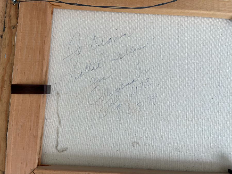 Original Vintage 1979 Seascape Ocean Painting By Dottie Telles 24 X 12, Framed 31 X 19 [Photo 11]