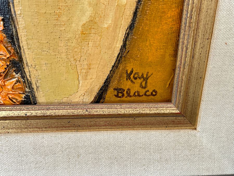 Original Kay Blaco Mid-Century Impressionist Painting On Board Los Angeles Artist 24 X 36, Framed 34 X 46 [Photo 7]