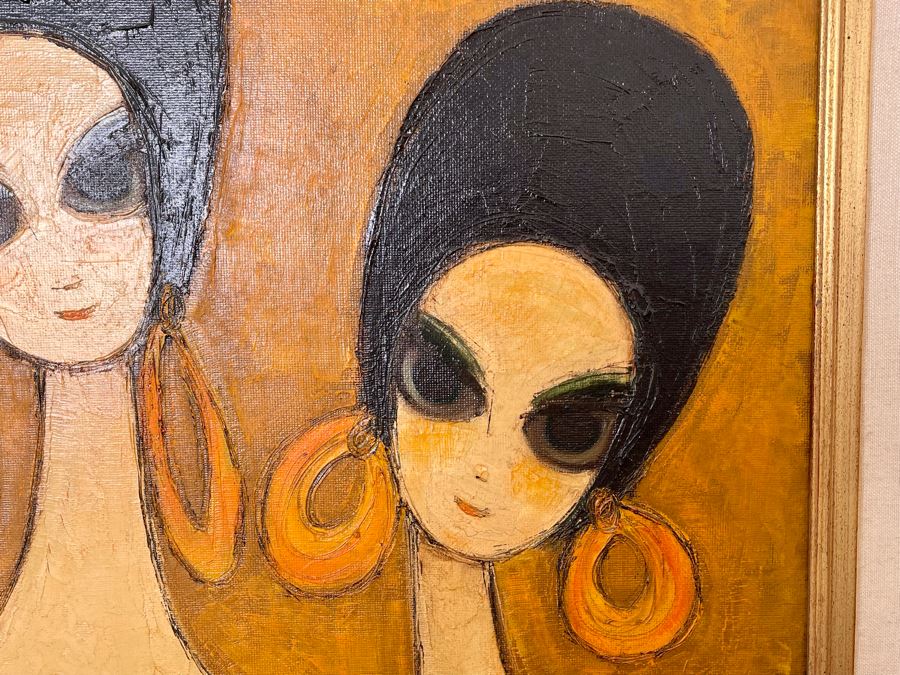 Original Kay Blaco Mid-Century Impressionist Painting On Board Los Angeles Artist 24 X 36, Framed 34 X 46 [Photo 8]