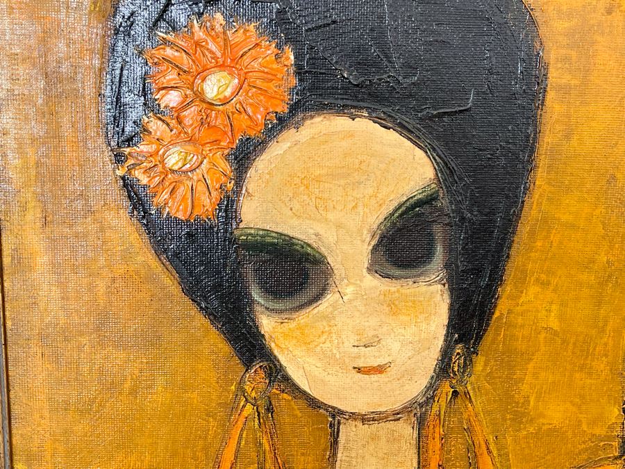 Original Kay Blaco Mid-Century Impressionist Painting On Board Los Angeles Artist 24 X 36, Framed 34 X 46 [Photo 10]