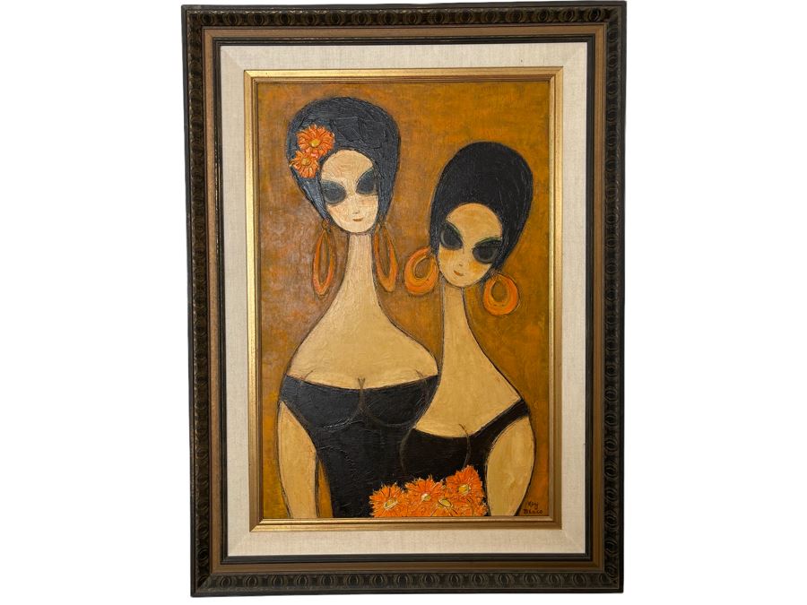 Original Kay Blaco Mid-Century Impressionist Painting On Board Los Angeles Artist 24 X 36, Framed 34 X 46 [Photo 2]