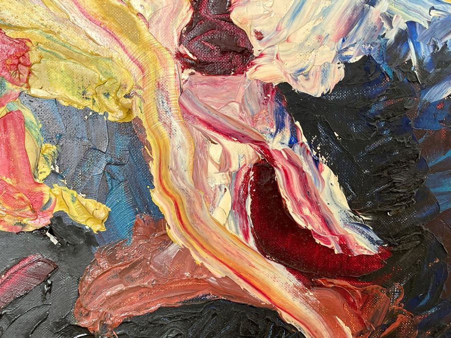 Original Mid-Century Abstract Curt Thompson Painting 38 X 29, Framed [Photo 9]