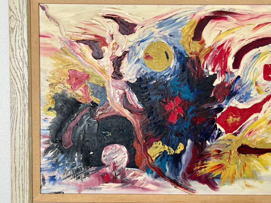 Original Mid-Century Abstract Curt Thompson Painting 38 X 29, Framed [Photo 7]