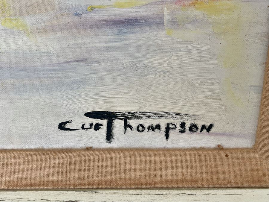 Original Mid-Century Abstract Curt Thompson Painting 38 X 29, Framed [Photo 11]