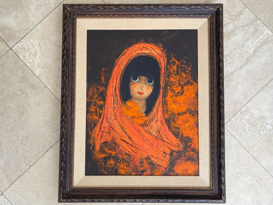 Original Kay Blaco Mid-Century Impressionist Painting On Board Los Angeles Artist 20 X 26, Framed 28 X 34 [Photo 2]