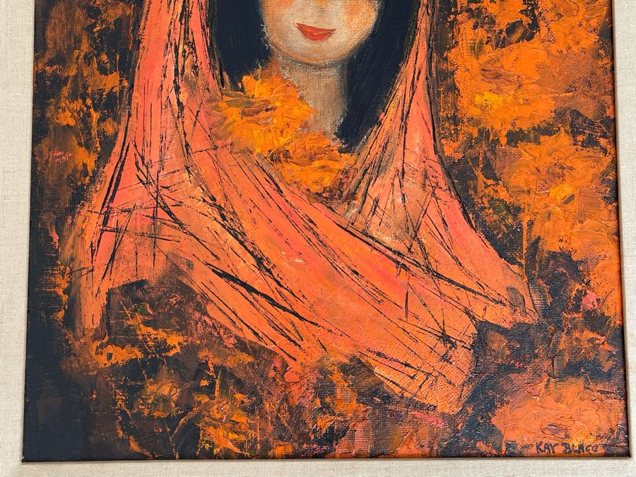 Original Kay Blaco Mid-Century Impressionist Painting On Board Los Angeles Artist 20 X 26, Framed 28 X 34 [Photo 8]