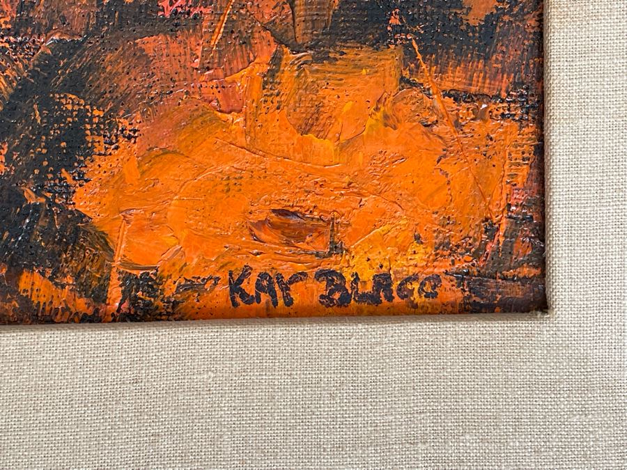 Original Kay Blaco Mid-Century Impressionist Painting On Board Los Angeles Artist 20 X 26, Framed 28 X 34 [Photo 9]