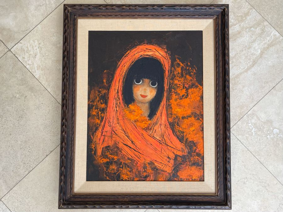 Original Kay Blaco Mid-Century Impressionist Painting On Board Los Angeles Artist 20 X 26, Framed 28 X 34 [Photo 3]