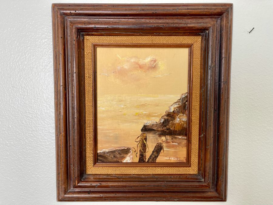 Original Jay Bird Painting On Board 8 X 9.5, Framed 15 X 17 [Photo 2]