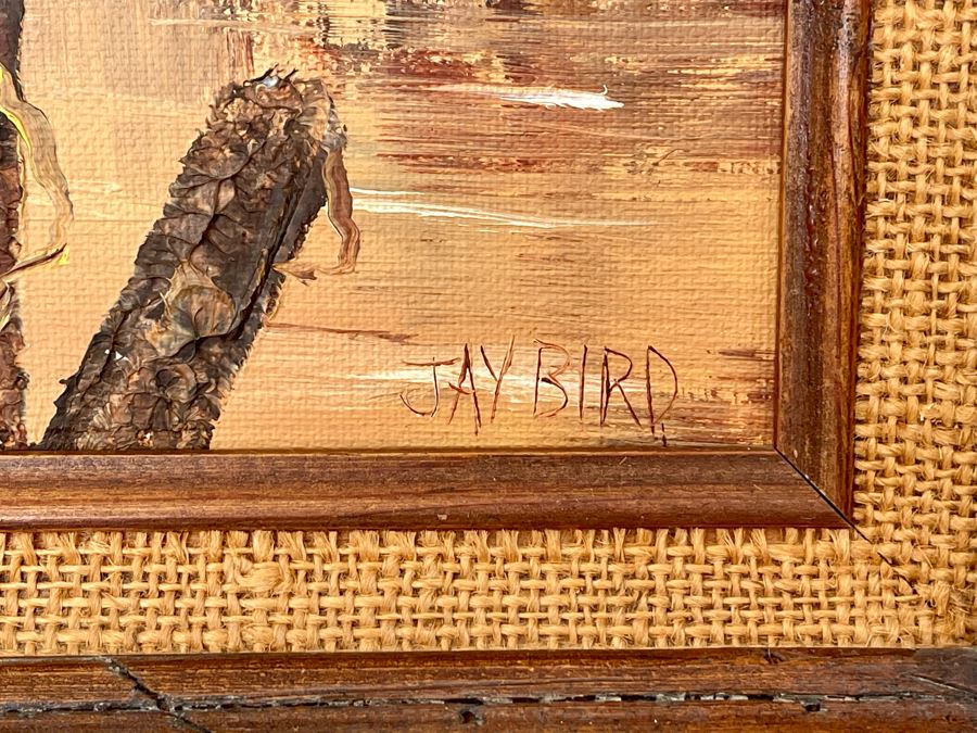 Original Jay Bird Painting On Board 8 X 9.5, Framed 15 X 17 [Photo 6]