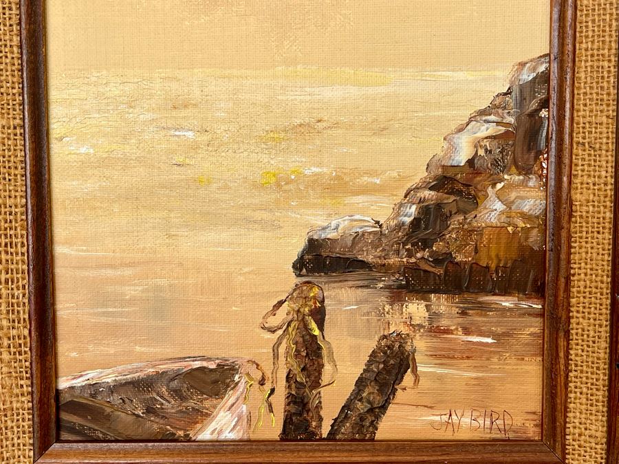 Original Jay Bird Painting On Board 8 X 9.5, Framed 15 X 17 [Photo 5]