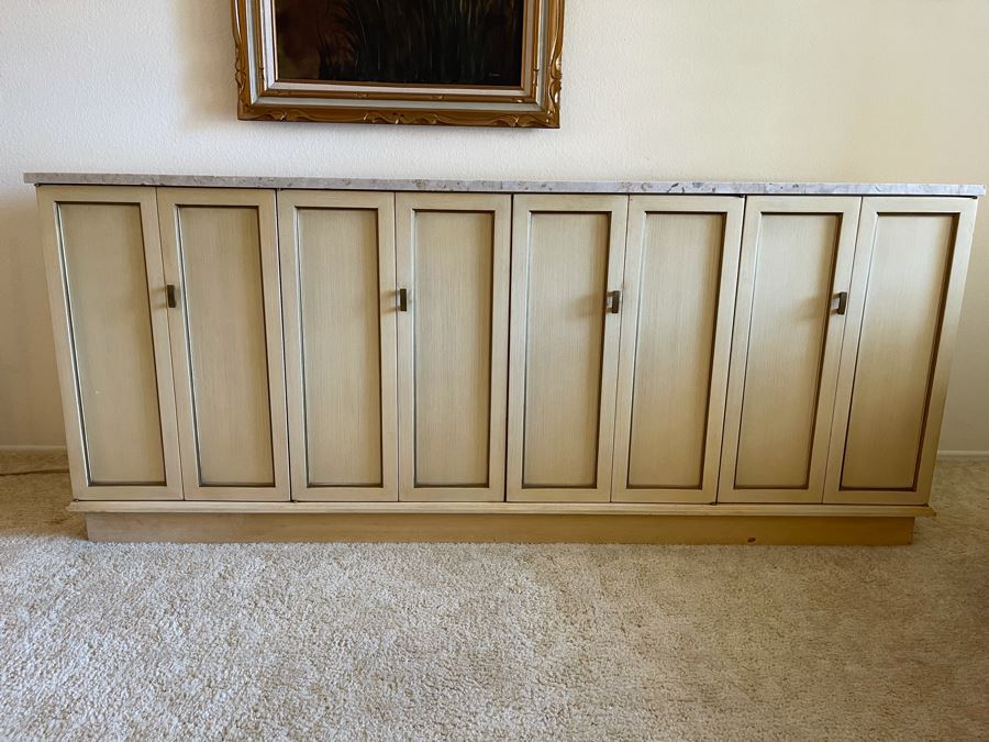 Vintage Wooden Credenza With Marble Top Stereo Cabinet With Pair Of JBL Model D123 Signature 12' Speakers [Photo 6]