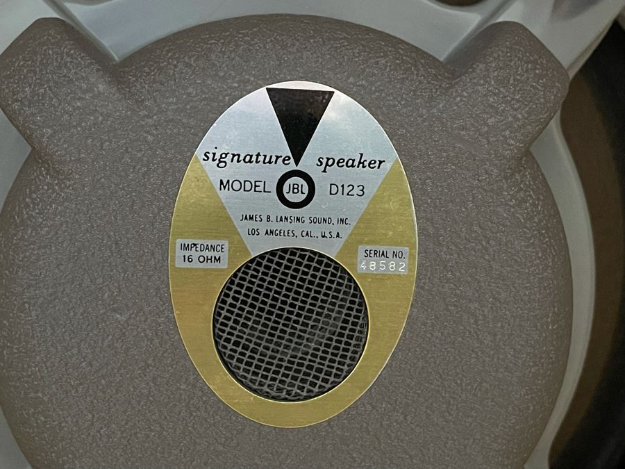 Vintage Wooden Credenza With Marble Top Stereo Cabinet With Pair Of JBL Model D123 Signature 12' Speakers [Photo 14]