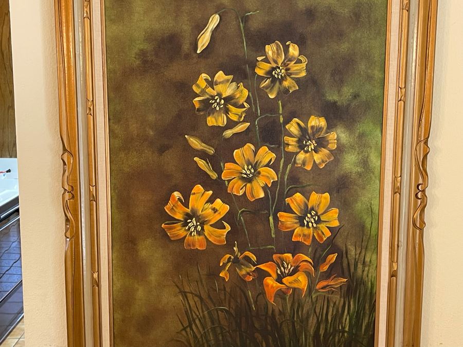 Original Diana J. Dollard Large Painting On Canvas 24 X 48, Framed 32 X 56 [Photo 3]