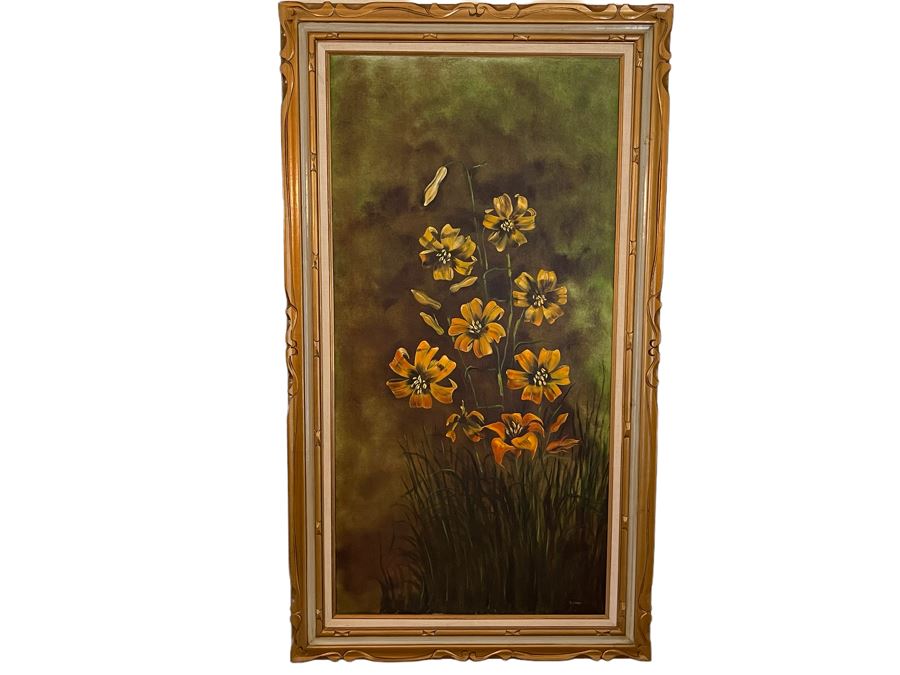 Original Diana J. Dollard Large Painting On Canvas 24 X 48, Framed 32 X 56 [Photo 2]