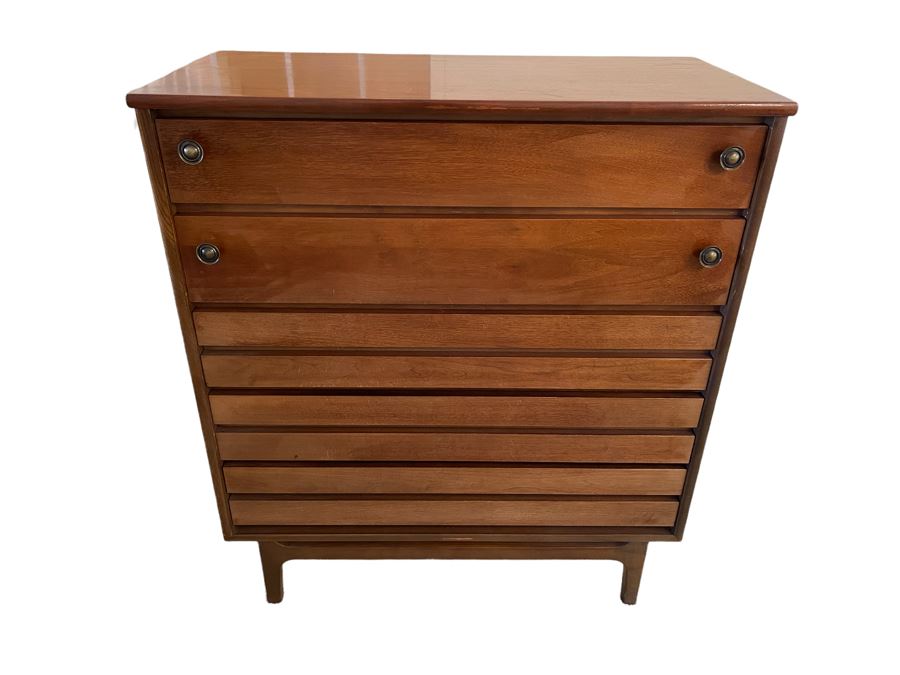 Stanley Furniture Mid-Century Modern Chest Of Drawers Dresser With 5 Drawers 38W X 18D X 43.5H [Photo 2]