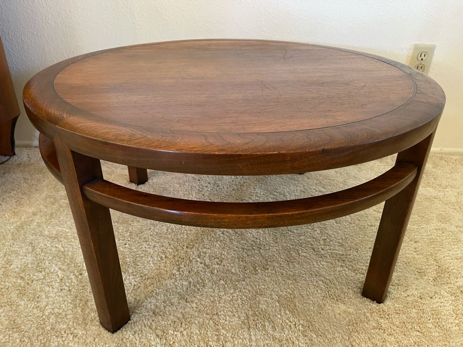 Round Mid-Century Modern Side Table Coffee Table 30R X 15.5H [Photo 2]