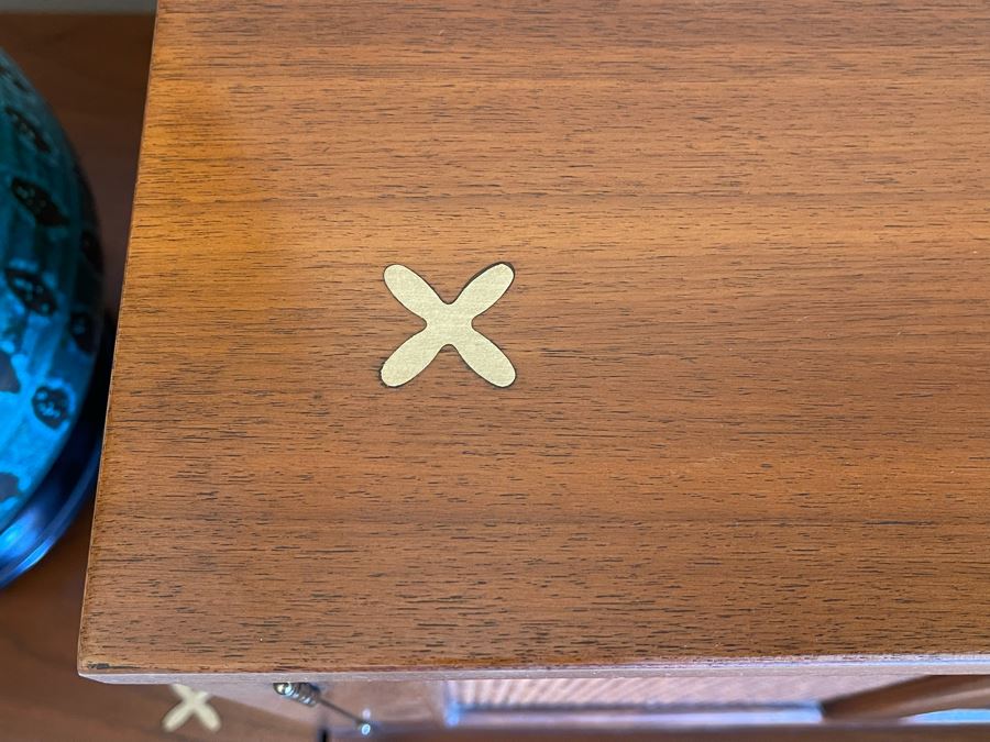 Mid-Century Modern Bedroom Set By American Of Martinsville Includes: Pair Of Nightstands, Highboy Dresser, Dresser, Bed Frame (See Photos For Matching Bed) And Mid-Century Modern Blue Pottery Table Lamp - See Description For Measurements [Photo 16]