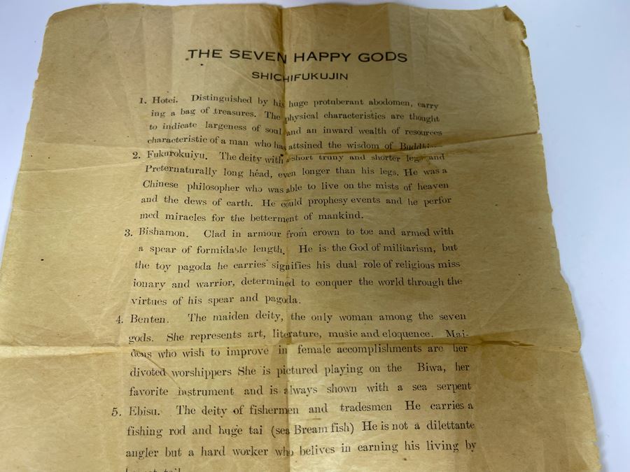 Signed Kutani Japanese Figurines The Seven Happy Gods 6H [Photo 20]