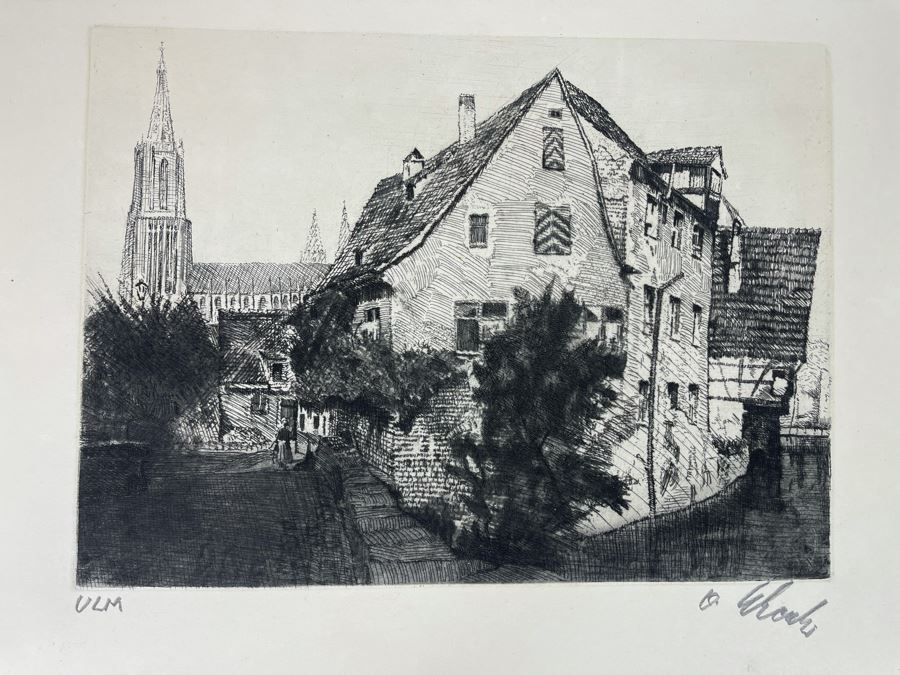 Pair Of Vintage Signed European Etchings 12 X 9, 8 X 11 [Photo 4]