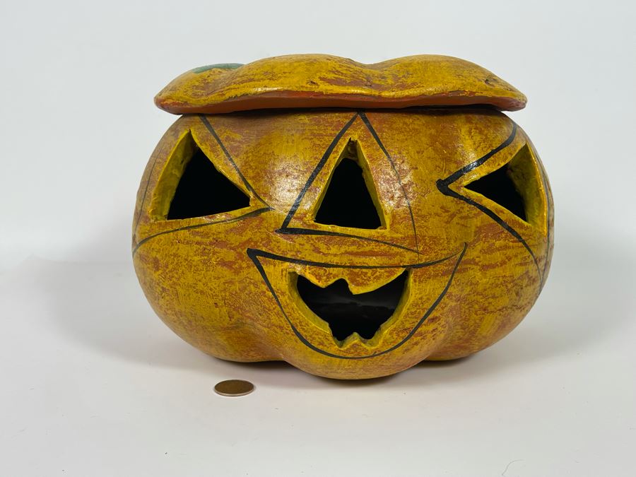 Vintage Mexican Pottery Jack-O’-Lantern 13W X 8H [Photo 3]