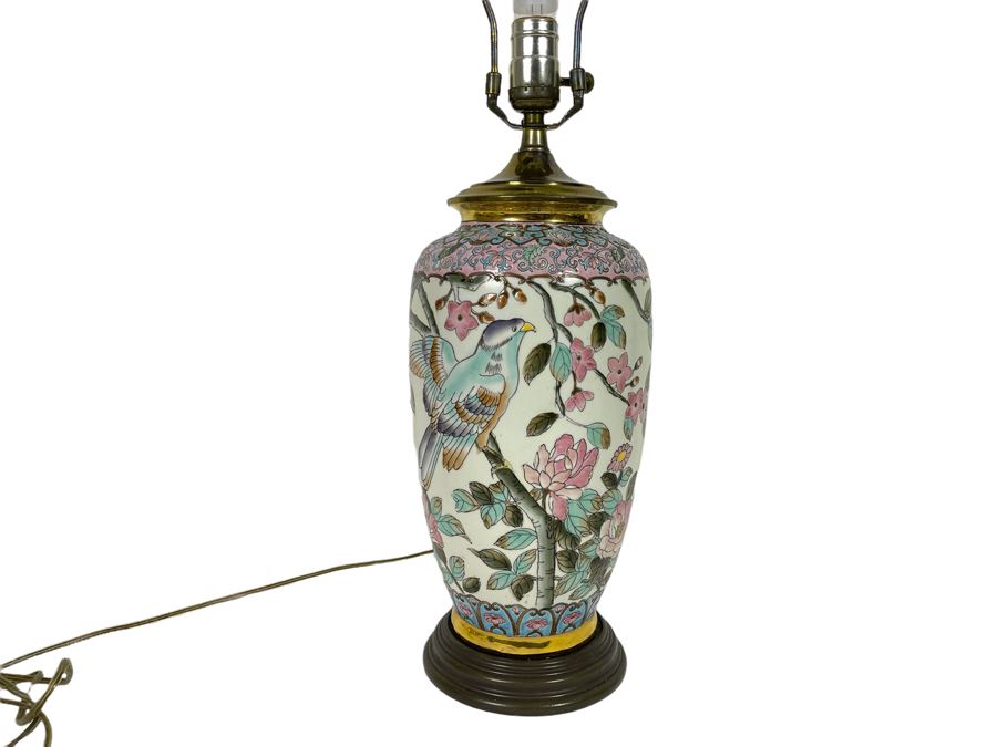 Vintage Chinese Porcelain Table Lamp Without Shade 28H [Photo 1]