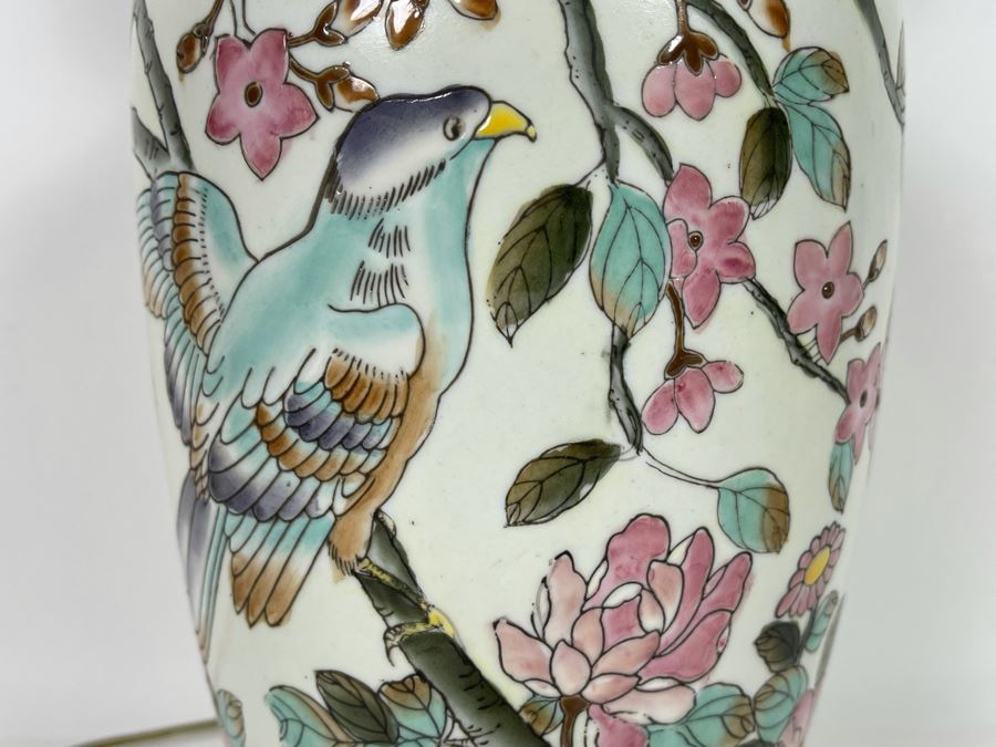 Vintage Chinese Porcelain Table Lamp Without Shade 28H [Photo 4]