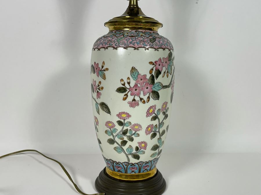 Vintage Chinese Porcelain Table Lamp Without Shade 28H [Photo 6]