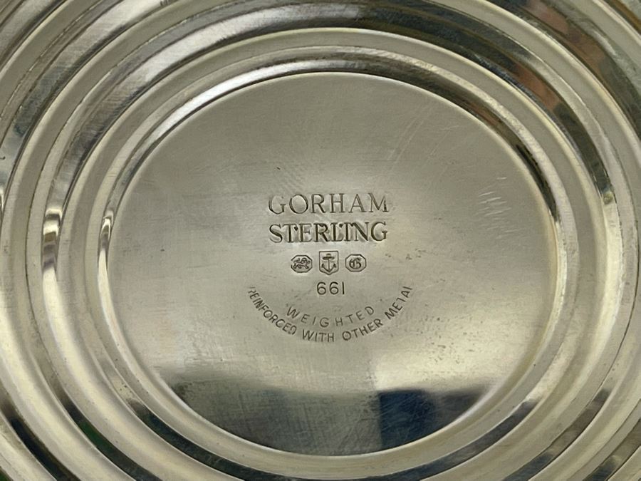 Gorham Weighted Sterling Silver Candlesticks With Etched Glass Hurricanes 13H [Photo 6]