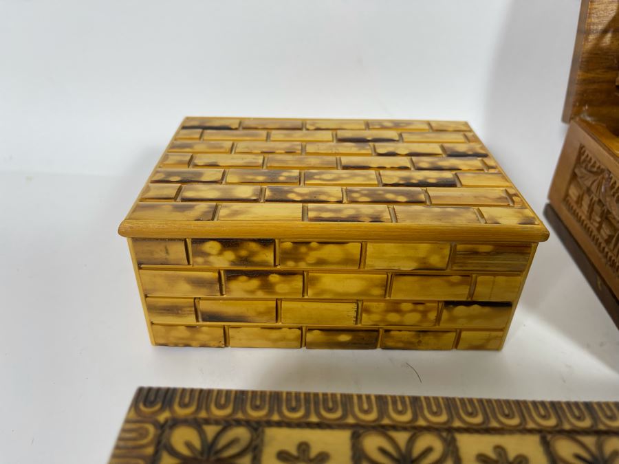 Various Wooden Boxes From Poland, China And Carved Wooden Cigarette Box [Photo 7]