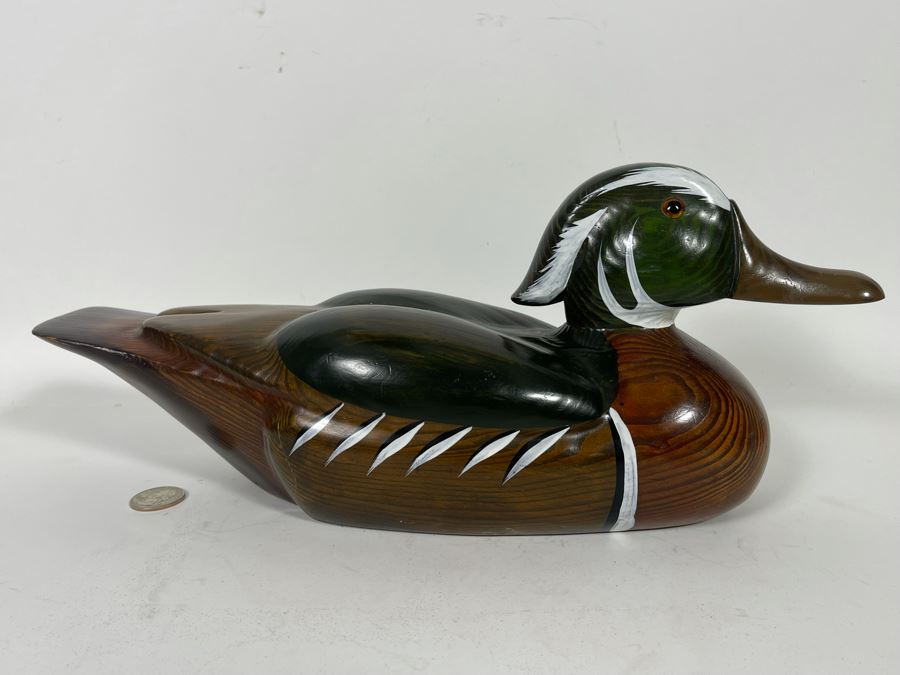 Hand Carved Chinese Wooden Duck Decoy 14W [Photo 3]