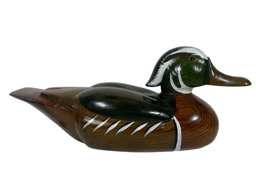 Hand Carved Chinese Wooden Duck Decoy 14W [Photo 1]