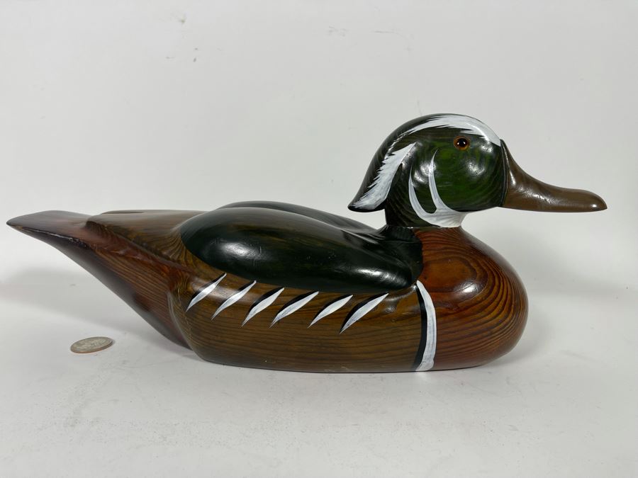 Hand Carved Chinese Wooden Duck Decoy 14W [Photo 2]