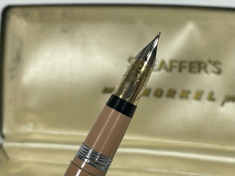 Vintage Sheaffer’s Snorkel Fountain Pen With 14K Nib And Mechanical Pencil Set In Pink [Photo 6]