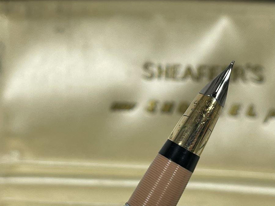 Vintage Sheaffer’s Snorkel Fountain Pen With 14K Nib And Mechanical Pencil Set In Pink [Photo 5]