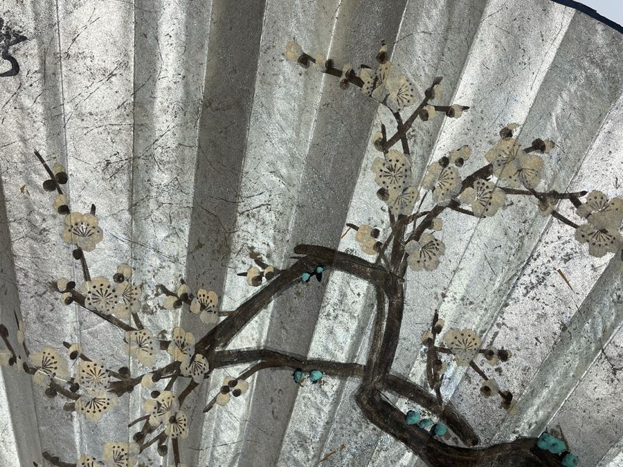 Large Hand Painted Chinese Fan 64W X 35H [Photo 7]