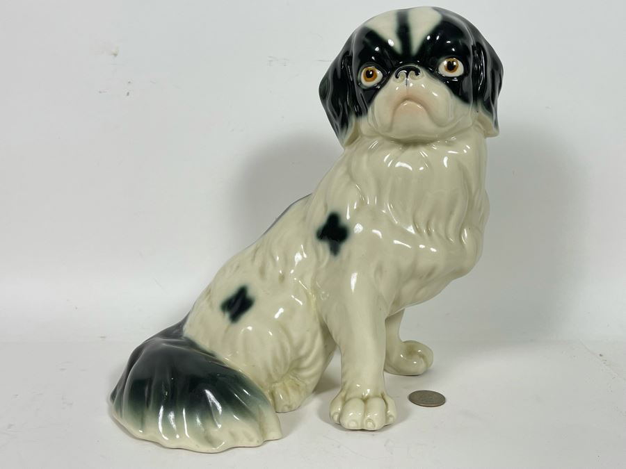 Vintage Shih Tzu Dog Breed Sculpture Probably Italian 10W X 10H