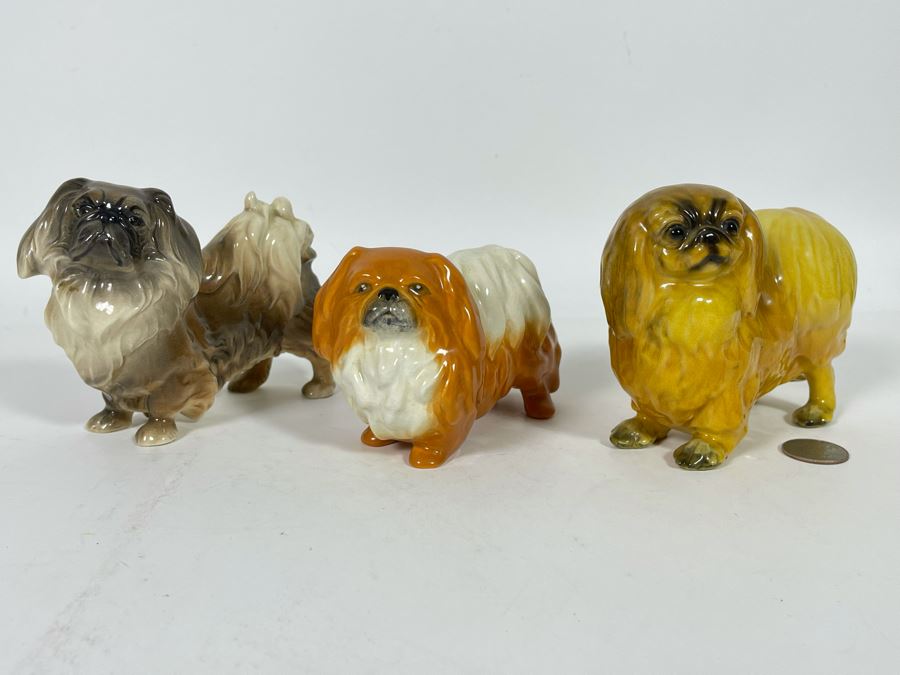 Three Vintage Small Shih Tzu Dog Breed Figurines One Is The Mortens Studio 4H [Photo 2]