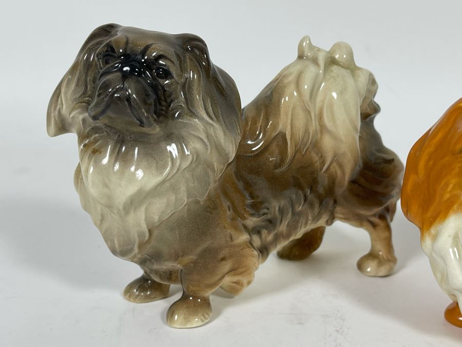 Three Vintage Small Shih Tzu Dog Breed Figurines One Is The Mortens