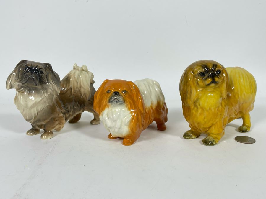 Three Vintage Small Shih Tzu Dog Breed Figurines One Is The Mortens Studio 4H [Photo 3]