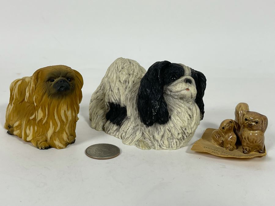 Pair Of Italian Shih Tzu Dog Breed Sculptures 2.5H And Hagen-Renaker Dog Mini Figurines [Photo 3]