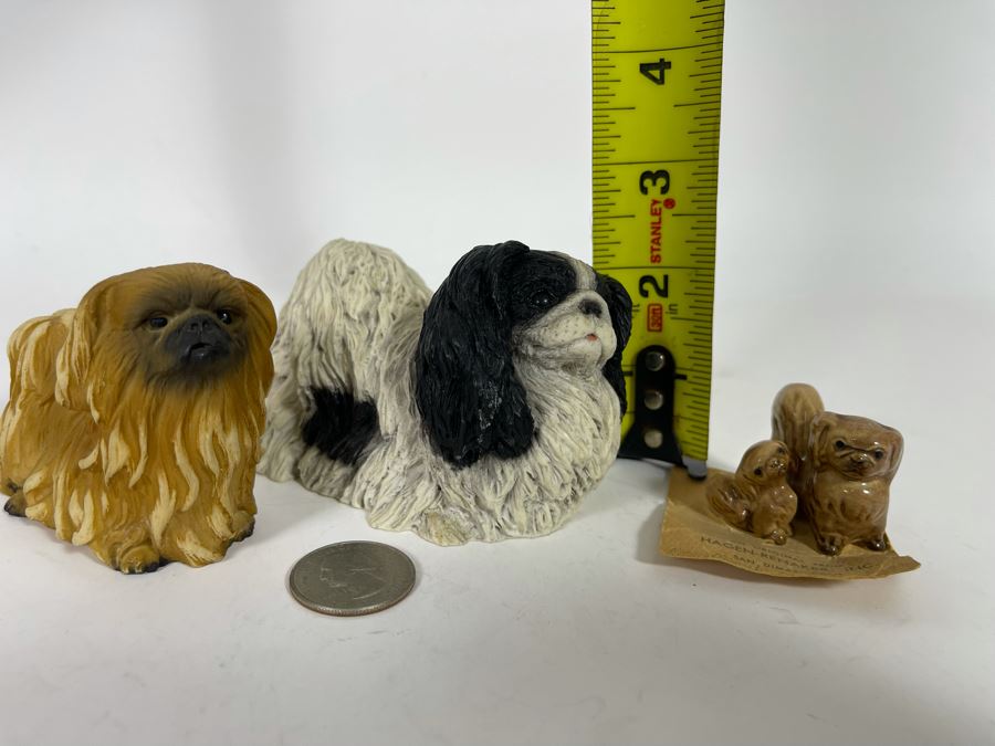 Pair Of Italian Shih Tzu Dog Breed Sculptures 2.5H And Hagen-Renaker Dog Mini Figurines [Photo 10]
