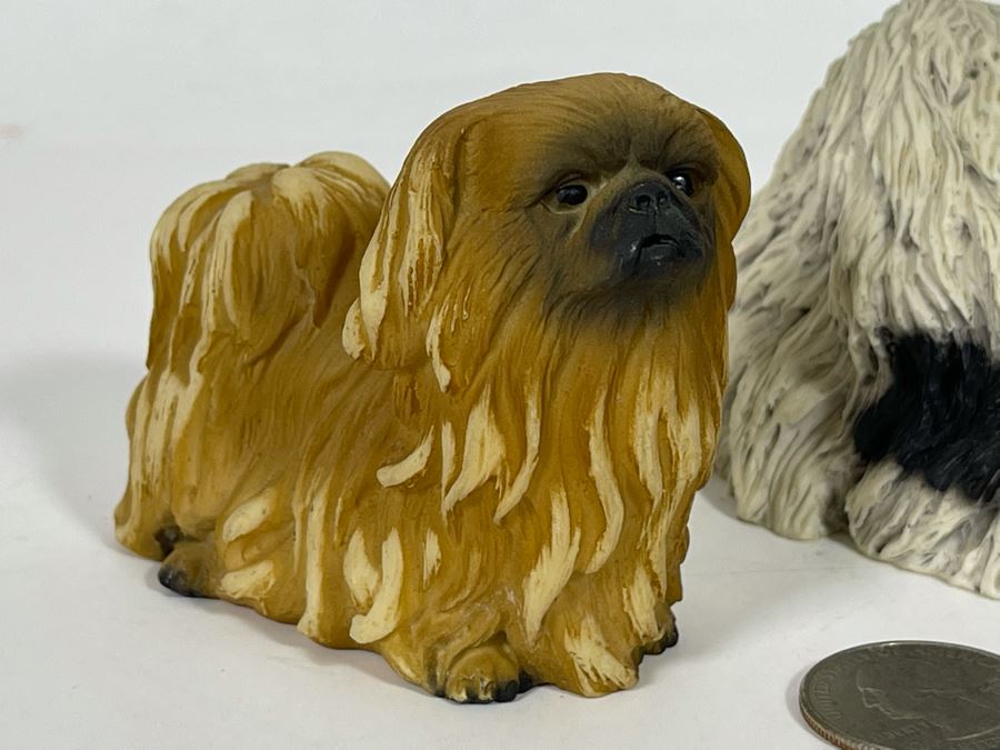 Pair Of Italian Shih Tzu Dog Breed Sculptures 2.5H And Hagen-Renaker Dog Mini Figurines [Photo 7]